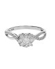 Diamond Cluster Crossover Shank Engagement Ring
